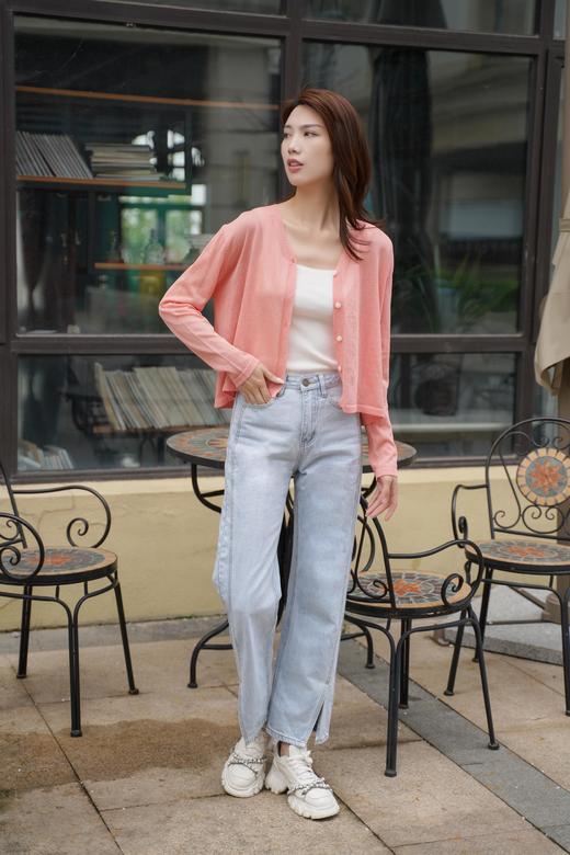 【热销】臣禾春夏【一衣三穿】宽松【百搭空调衫】防晒针织V领开衫外套S211010522【现货】 商品图2