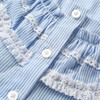 【纯棉薄衬衫】21年夏季新品女童100%棉衬衫时尚荷叶边撞色上衣 商品缩略图5
