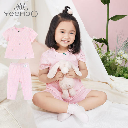 英氏女宝居家服花海短套衣拆裤薄款 YLTBJ21001A01 YLCAJ11003A01 商品图0