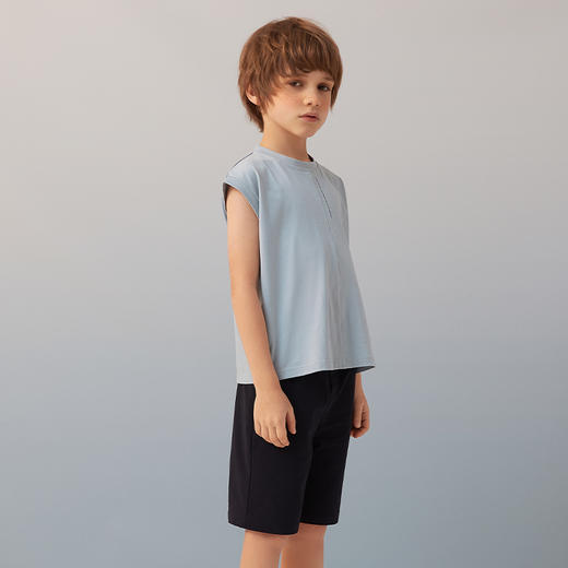 【男童无袖纯棉t恤】21年夏季新品纯棉t桖时尚字母印花薄上衣 商品图3