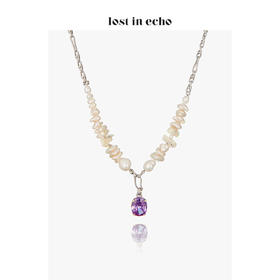 lost in echo 设计师品牌 新款 天然马蹄螺贝壳锆石法式珍珠项链