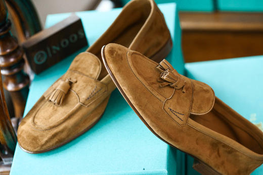 edwardgreen小牛皮软结构流苏乐福麦克棕