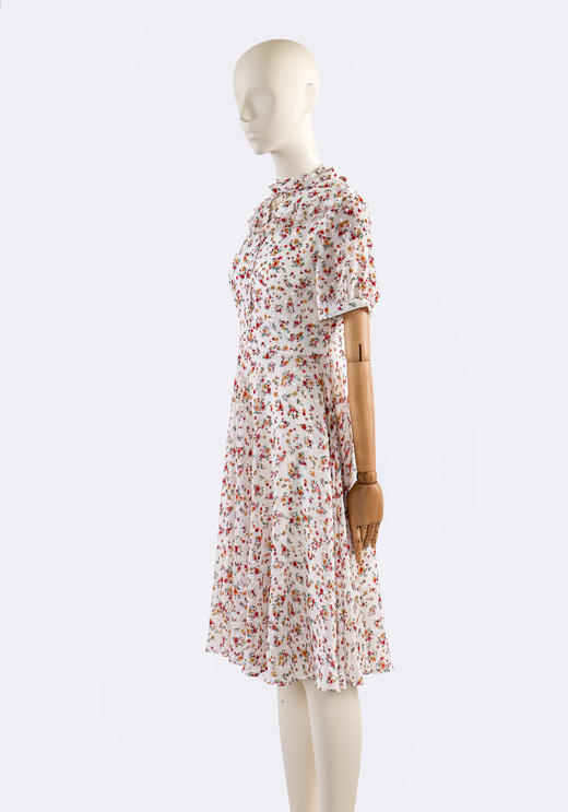 荷叶领系带大摆连衣裙 商品图2