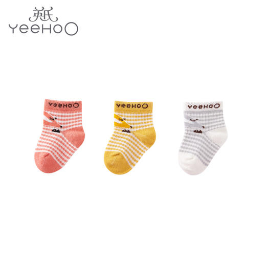 英氏婴儿袜子男女宝3双装袜四季袜YIWAJ11027A01 YIWAJ11026A01 商品图3