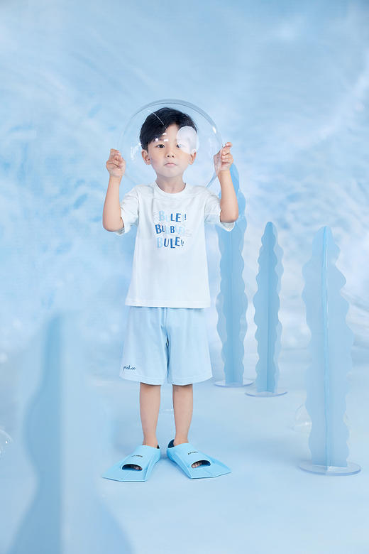 英氏儿童内衣宝宝居家服内衣舒麻短袖休闲上衣YLTBJ21003A01 商品图2