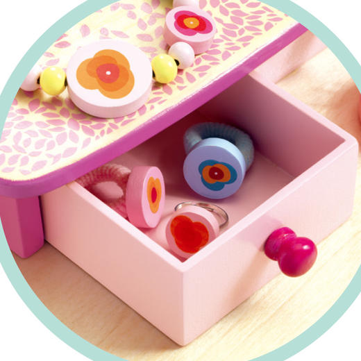 DJECO角色扮演过家家木制玩具梳妆台弗洛拉的梳妆台 商品图3