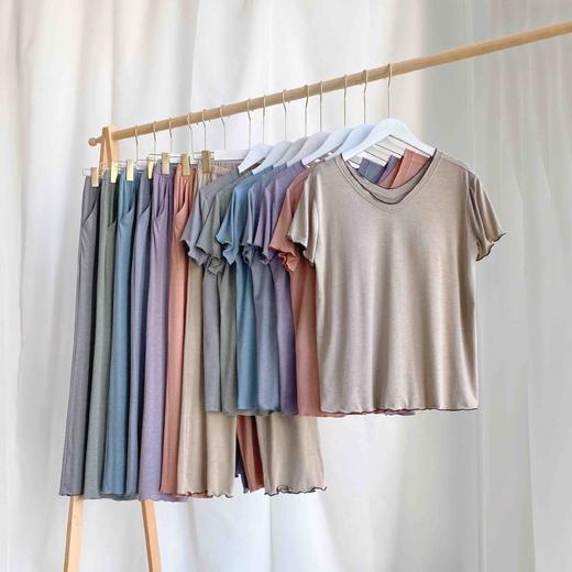 【大牌代工】 女士家居服 短袖+长裤 带胸垫 商品图0