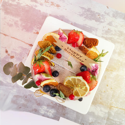 【元气森林】动物奶油、巧克力蛋糕胚、奥利奥碎、黑樱桃、蓝莓果酱、干果；美丽的心情，唤醒灿烂的笑容，元气满满中洋溢着幸福与快乐~网红森系ins风  干果 新鲜水果 生日蛋糕  奥利奥口味 商品图1