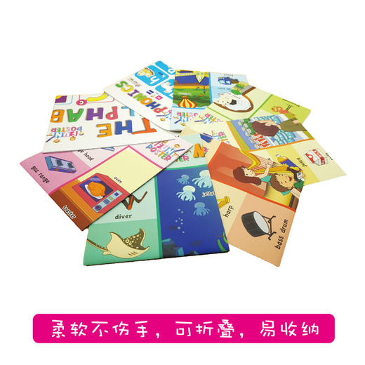 【支持小火箭点读】8大主题防水挂图 英文原版poster for children's cognitive learning 交通 动物 字母 自然拼读 点读早教 石头纸 不易破 商品图2