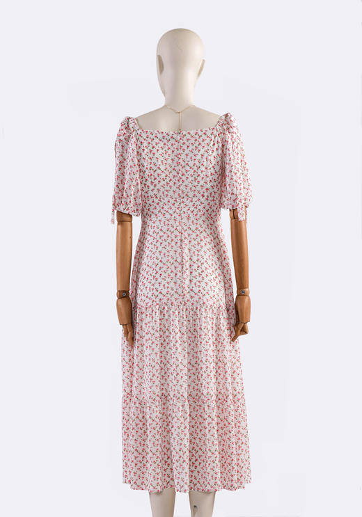 超仙森系印花方领长款连衣裙 商品图4