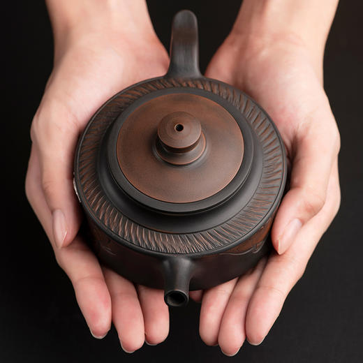 《必定有福》建水紫陶茶壶茶杯 足银镶嵌中式品茗 全手工复古送礼茶具 商品图2