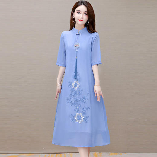 YWE KED981939五分袖气质优雅绣花连衣裙【优】 商品图3