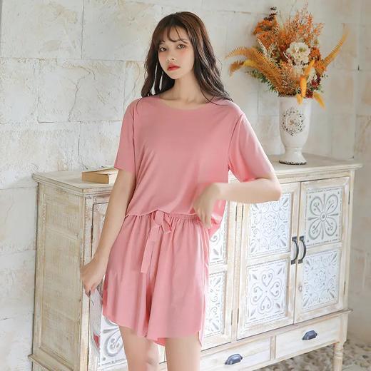 买一送一【自带清凉感】糖果色冰丝睡衣简约懒人宽松家居服套装 商品图1