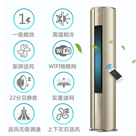 美的Midea KFR-51LW/BP3DN8Y-YB300(1) 新一级能效变频客厅圆柱立式空调 商品图2