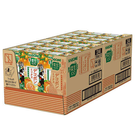 【5瓶】日本 可果美Kagome 野菜生活100系列野菜汁 低卡健康美味果汁 熊本熊柑橘味 195ml 商品图2