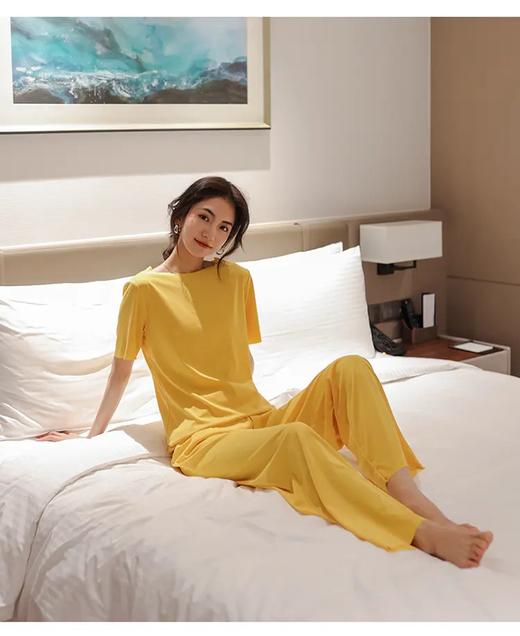 买一送一【自带清凉感】糖果色冰丝睡衣简约懒人宽松家居服套装 商品图4