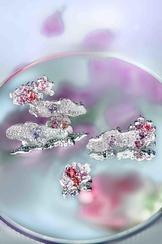「睡莲 」三件一套尖晶石钻石胸针五角星切割尖晶石钻石 商品图3
