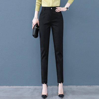 YS- 2115 白色哈伦裤女春夏季2021新款高腰显瘦西装裤子休闲女裤职业小脚裤 商品图2