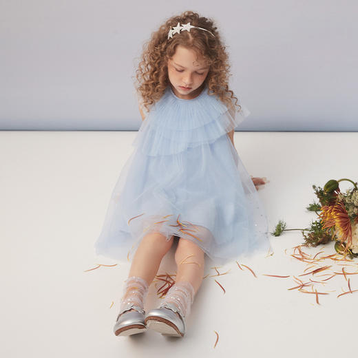 【多层网纱连衣裙】21年夏季新品女童多层网纱无袖中长款连衣裙 商品图3