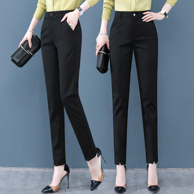 YS- 2115 白色哈伦裤女春夏季2021新款高腰显瘦西装裤子休闲女裤职业小脚裤 商品图3