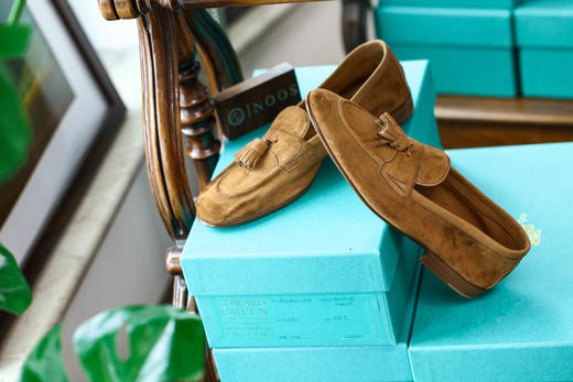 edwardgreen小牛皮软结构流苏乐福麦克棕