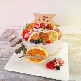 【元气森林】动物奶油、巧克力蛋糕胚、奥利奥碎、黑樱桃、蓝莓果酱、干果；美丽的心情，唤醒灿烂的笑容，元气满满中洋溢着幸福与快乐~网红森系ins风  干果 新鲜水果 生日蛋糕  奥利奥口味