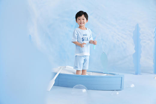 英氏儿童内衣宝宝居家服内衣舒麻短袖休闲上衣YLTBJ21003A01 商品图3