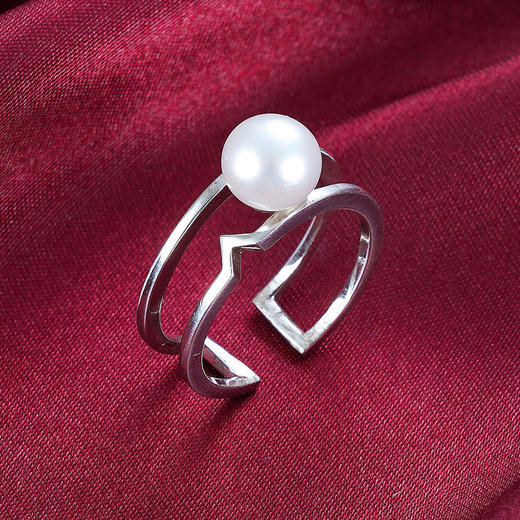 S925银珍珠戒指【RM0136-XF】2104 商品图1