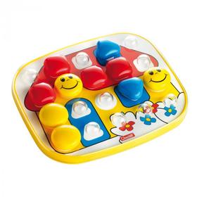 Quercetti启迪 早教系列 笑脸幼儿拼图（圆形方形三角形3色精装版）Q4410 1.5+岁 意大利