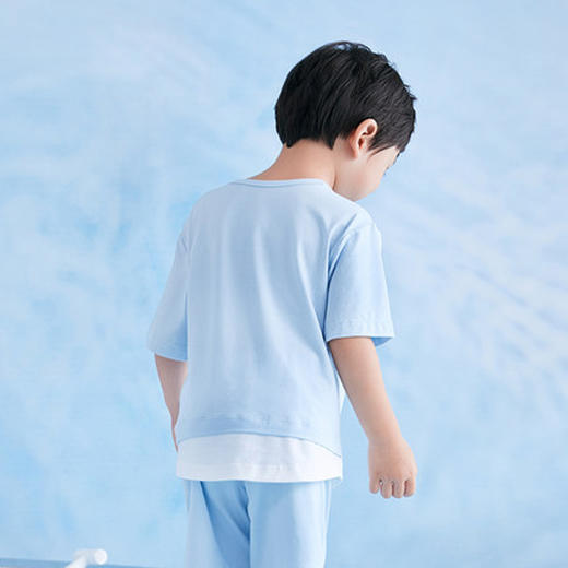 英氏儿童内衣宝宝居家服内衣舒麻短袖休闲上衣YLTBJ21003A01 商品图4