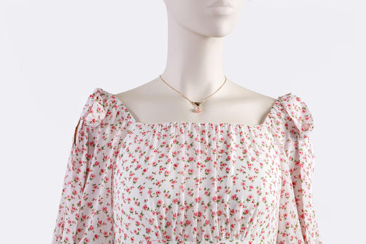 超仙森系印花方领长款连衣裙 商品图3