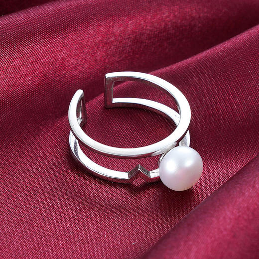 S925银珍珠戒指【RM0136-XF】2104 商品图0