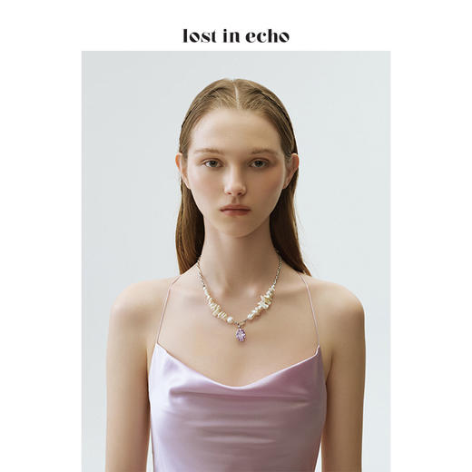 lost in echo 设计师品牌 新款 天然马蹄螺贝壳锆石法式珍珠项链 商品图4