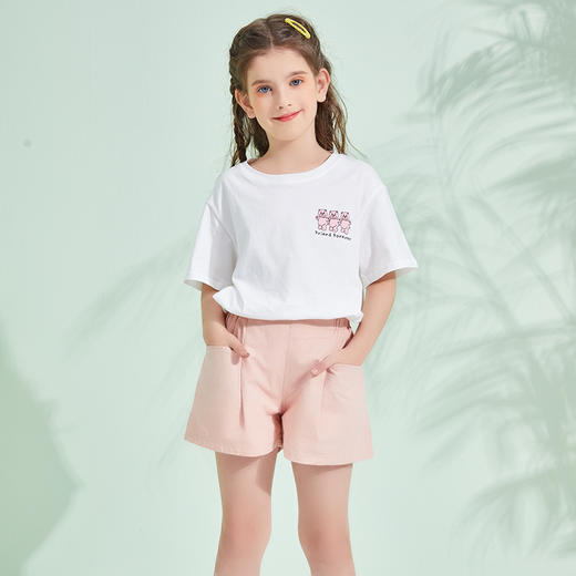 【爆款特价】龙之涵 亲子款女童花苞腰纯棉短裤 水洗棉布料 100%棉 婴幼儿A类标准 商品图5