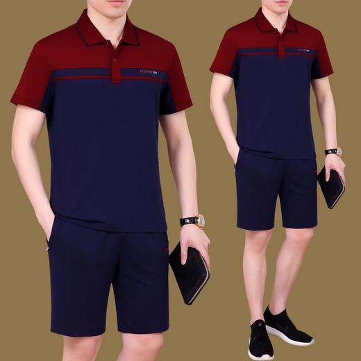 PDD-MRYD210427爸爸夏装套装中老年夏季休闲运动套装男短袖短裤大码宽松男装 商品图5