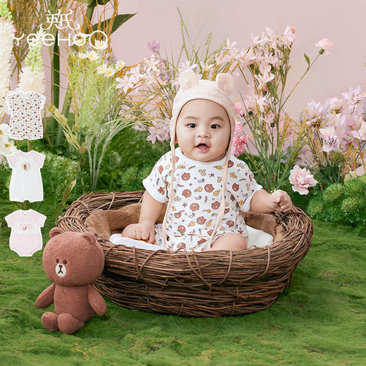 英氏婴儿连体衣短袖哈衣爬服夏季YZJAJ21003A01 YZJAJ21004A01 商品图0