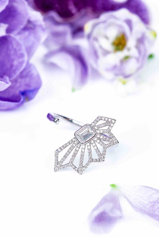 「雪花与密扇」黄钻白钻可分可合戒指 商品图1