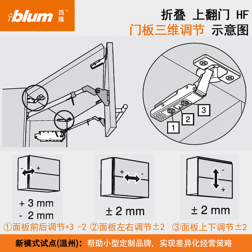 机械折叠上翻门【HF-TOP阻尼型】（含配套铰链）【上翻随意停系列】 商品图5