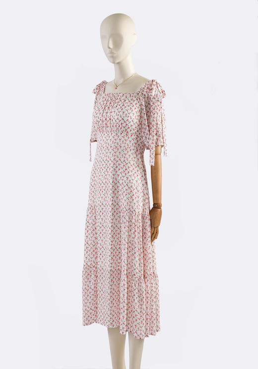 超仙森系印花方领长款连衣裙 商品图1