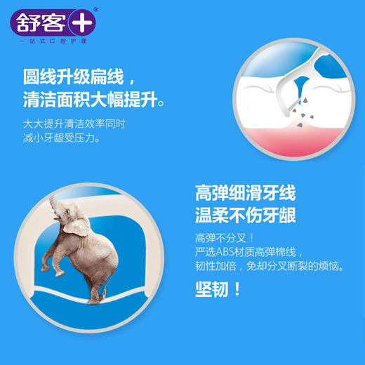 【舒客扁线牙线】袋装剔牙线家庭装口腔护理安全牙线棒牙签一次性 商品图3
