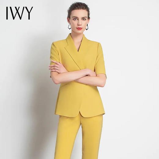 IWY/新品女士西装西裤半裙黄色套装职业装气质休闲名媛C10346+P3P1S10226 商品图2