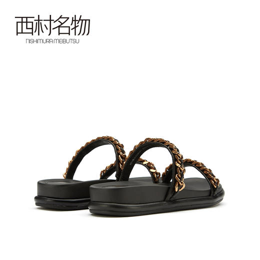 西村名物2021春季新款女士凉拖鞋凉鞋拖鞋水钻白色粗跟X21BJ23291 商品图4