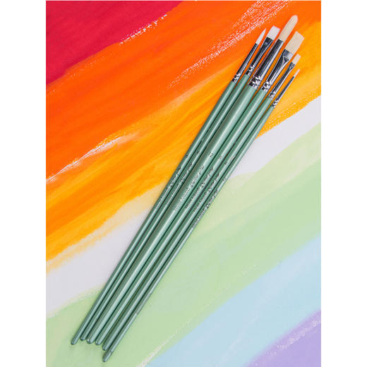 蒙玛特专业油画笔6支套（2支扁峰+1支扁圆峰+3支圆峰）文具绘画美术工具 商品图2