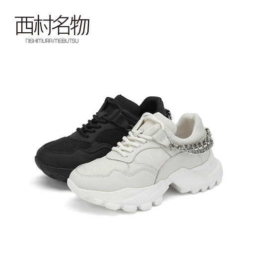 西村名物专柜老爹鞋女ins潮牛皮革网红休闲运动小白鞋T21AM15061 商品图1