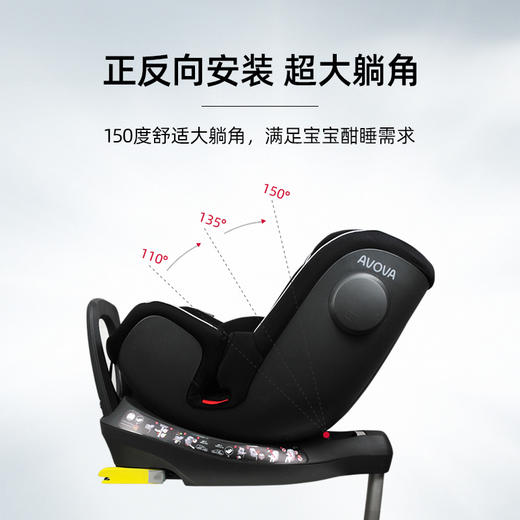 【AVOVA】Swan-Fix 小旋风 0-7岁 360度旋转安全座椅 德国KBA认证 商品图3