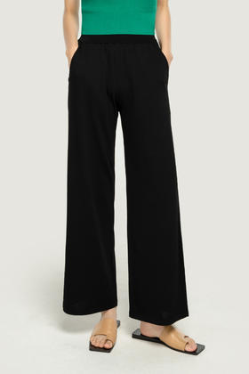 S1M1【1折】 臣禾高腰黑色显瘦休闲裤S211060722【奥莱】