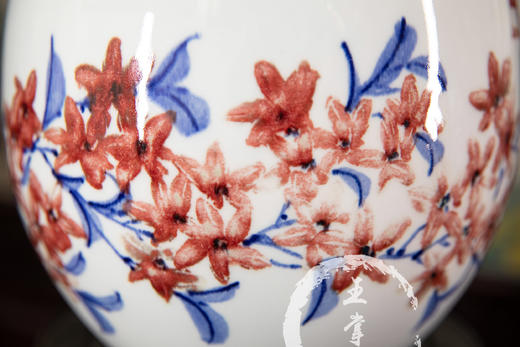 青花釉里红花开时节莲子缸 商品图3