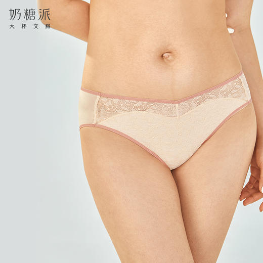 奶糖派至真蕾丝刺绣配套内裤女士三角低腰小裤轻薄清爽透气速干 商品图2