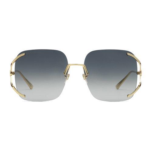 GUCCI/古驰 2021年新款 女士灰色方形金属太阳镜 610393I33308017 商品图1
