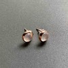 高冰种翡翠蛋面耳钉18k玫瑰金镶嵌 商品缩略图9